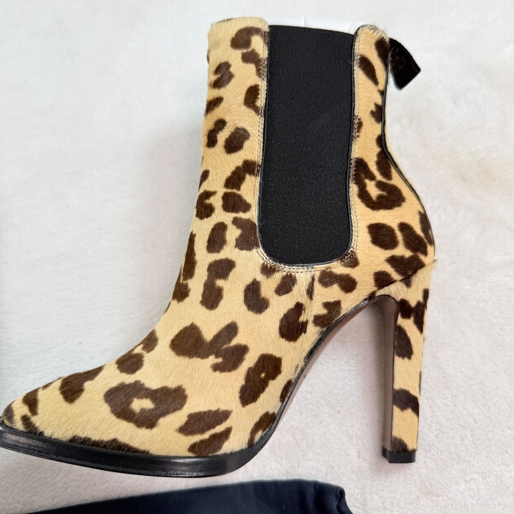 Ralph‎ Lauren Zoie Leopard Calf Hair Ankle Boots 37B Made in Italy 562001